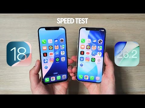 iPhone 12 iOS 18.7 vs iOS 26.2 - Speed, RAM, Animations Test!