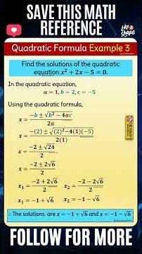 Using the quadratic formula in solving quadratic equations | The quadratic formula use