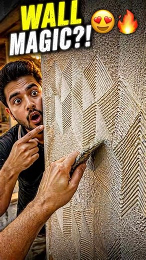 Amazing Wall Texture Design 😍 | How To Draw Perfect Pattern On Wall Like a Pro! #professorofwhy