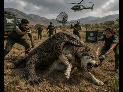 Heroic Rescue Team Saves Wolf Swallowed Alive by Giant Shadow Monitor | Vanguard Animal Rescues