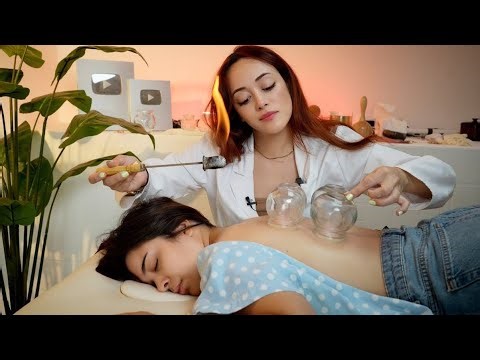 ASMR Back Exam | Fire Cupping, Point Pressure Therapy, Tension Release, Soft Spoken ASMR