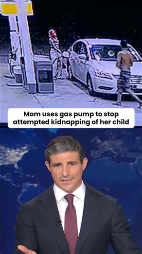 Mom uses gas pump to stop attempted kidnapping of her child #shorts