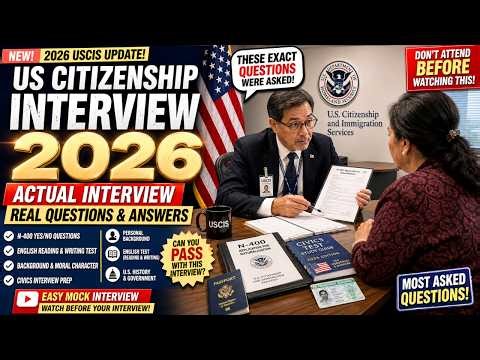 Actual Interview of U.S. Citizenship 2026 I N-400 Naturalization Interview I Small Talk #smalltalk