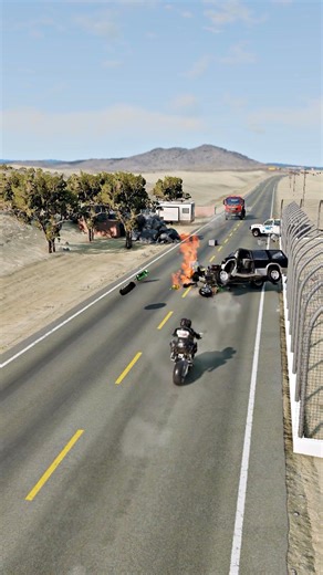 Realistic Highway Car Crashes #675