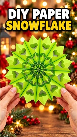DIY 3D Paper Snowflake ❄️ Beautiful Heart Design Christmas Snowflake | Easy Paper Crafts
