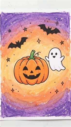 How to Draw Cute Halloween Pumpkins 👻🎨 | Easy Halloween Drawing for Beginners