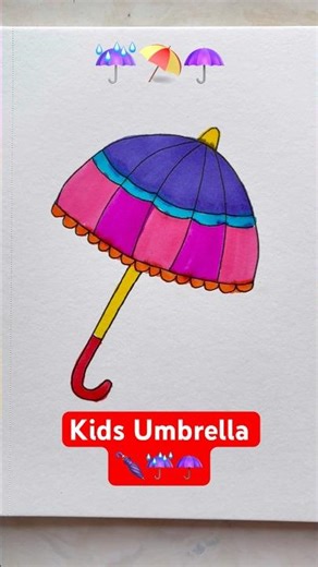 Kids Umbrella 🌂☔️🌈 Drawing For Kids #kids #kidsdrawing #kidsvideos #craft #shorts