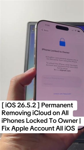 [ iOS 26.5.2 ] Permanent Removing iCloud on All iPhones Locked To Owner | Fix Apple Account All iOS#icloudactivation #unlockiphone #icloudremoval #icloudunlock