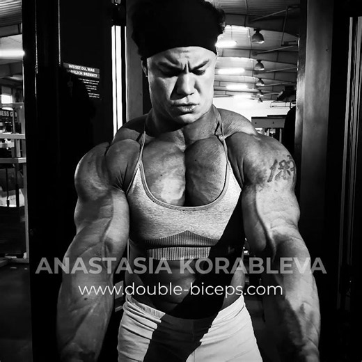 Flexing and posing session by Anastasia Korableva #femalebodybuilding #muscularwomen #korableva