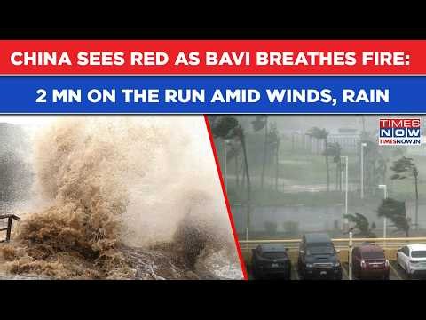 China Sees Red As Typhoon Bavi Brings Strong Winds, Rains| 2MN Evacuated Amid Chaos, Snake Scare