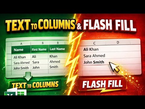 Text to Columns vs Flash Fill | Excel Data Split Easily | Hindi Tutorial