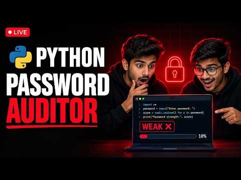 Build a Python Password Auditor LIVE | Ethical Hacking Project | Real world programming