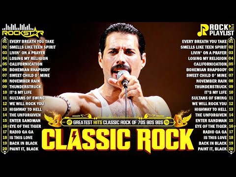 Top 100 Classic Rock Songs 70s 80s 90s 🔥 Queen, Aerosmith, Nirvana, AC/DC, Bon Jovi, Scorpions, U2