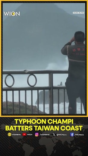 High Waves Lash Taiwan’s Coast as Powerful Typhoon Champi Approaches the Island | WION Shorts