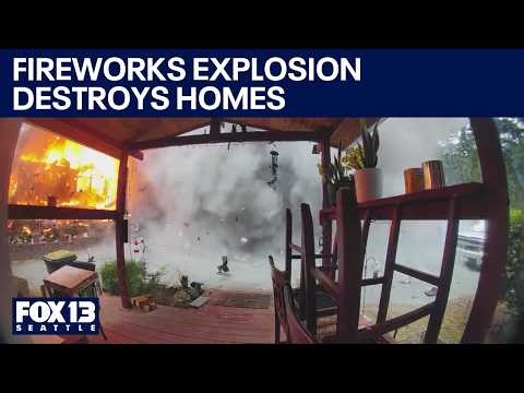 Fireworks explosion destroys Whidbey Island homes | FOX 13 Seattle