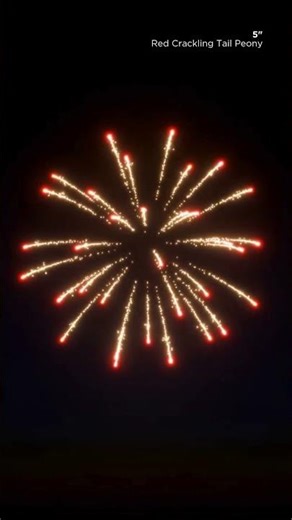 FWsim Shell | Red Crackling Tail Peony (5")