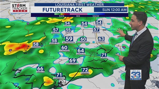 Friday night forecast: Rain moves in Saturday night