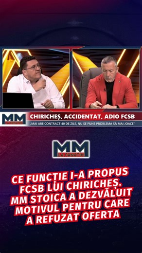 Ce functie i-a propus FCSB lui Chiriches. MM Stoica a dezvaluit motivul pentru care a refuzat oferta