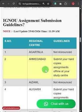 IGNOU Assignment Submission Guidelines 2026 #ignou #ignouassignment #ignounews