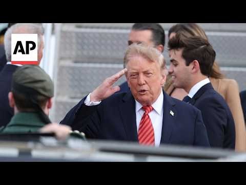 Trump arrives at Dublin airport to attend the 2026 Amgen Irish Open