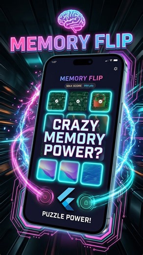 ⚡ I Built This Addictive Memory Game in Pure Flutter!