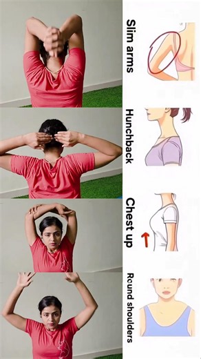 4 exercise for reduce Slim arm's, Improve Hunchback, uplift your Brest & rounded shoulder ! #posture