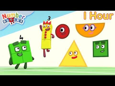 Learn Shapes in Flatland | Learn to Count for Kids Compilation | Number Cartoon | Numberblocks