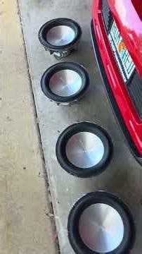 7 Audiobahn Subwoofers. 6 12 inch Alum 12x and 1 12 inch AW1206T Flame Q