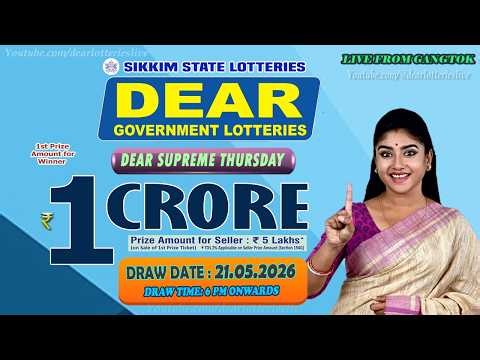 LOTTERY LIVE DEAR 6 PM 21.05.2026 SIKKIM STATE LOTTERY LIVE DRAW LOTTERY SAMBAD LIVE FROM GANGTOK