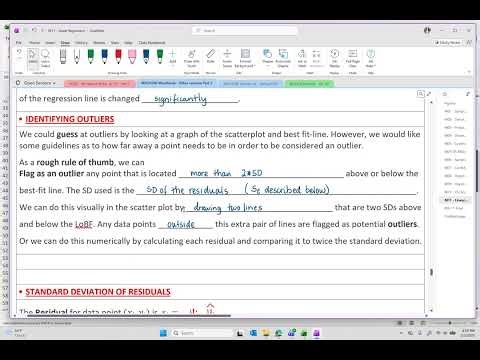 Statistics OER - Section 11-5-6a Linear Regression: Prediction and Outliers