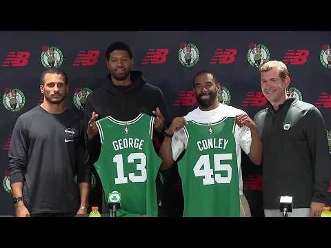 Paul George & Mike Conley FULL Celtics Introductory Press Conference