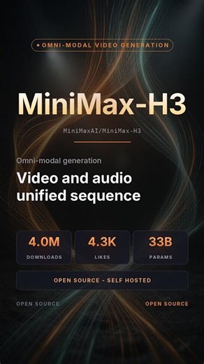 MiniMax H3 Generates Video and Stereo Audio from a Single Unified Sequence