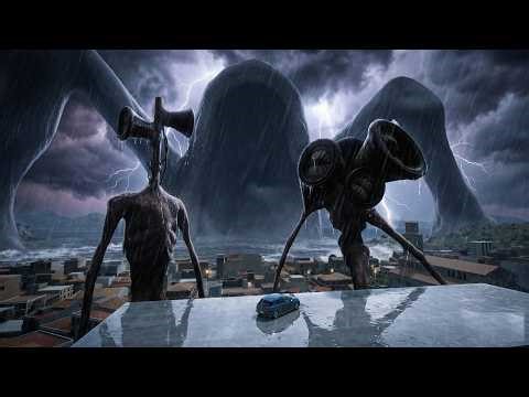 SIREN HEAD, DARK SIREN HEAD & SEA EATER ATTACKED THE CITY AND MY CAR! 😱
