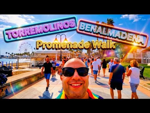 Torremolinos to Benalmádena Beach Walk 🇪🇸 | Stunning Costa del Sol Promenade Walk 4K