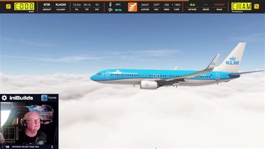KLM B738 OPS | Brandenburg -> Amsterdam | EDDB-EHAM | Amsterdam 2024 Update | !iniBuilds !FlyHub | Short Stream Today