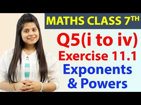 Q 5(i to iv), Ex 11.1 - Exponents & Powers - Chapter 11, Maths Class 7th - NCERT, CBSE