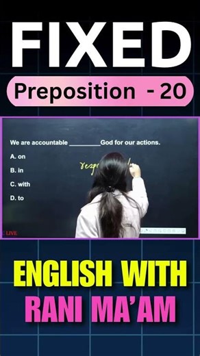 Fixed Preposition - 20 | English With Rani Ma'am