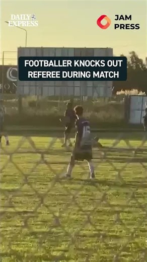 A footballer was arrested after punching the referee in the face following an on-pitch dispute 😳