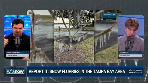 Chief Meteorologist Jeff WFLA Jeff Berardelli is LIVE from the Stream Center with the latest on winter weather in Tampa Bay. https://www.wfla.com/weather/live-blog-snow-flurries-spotted-in-tampa-bay-area-counties/ | WFLA News Channel 8