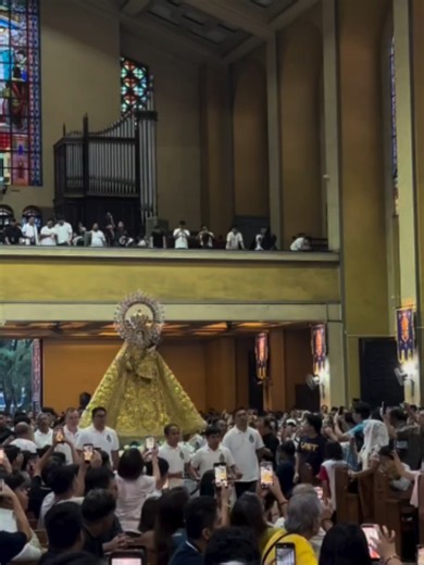 Devotees gathered for the traditional enthronement of the image of Our Lady of La Naval de Manila, followed by a Holy Mass at Santo Domingo Church in Quezon City on Thursday, October 1. This marks the opening of the 2026 La Naval festivities this month. | via Dexter Timbol #abscbnnews #breakingnewsph #newsph