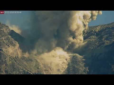 May 23, 2026: Rocks Fire into the Air from Volcanic Eruption at Semeru Volcano in Indonesia