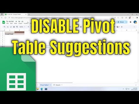 How To Disable Pivot Table Suggestions on Google Spreadsheets [Guide]