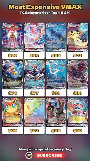 Top 48 Most Expensive VMAX Pokémon Cards — #1 Is $1,500 #Shorts