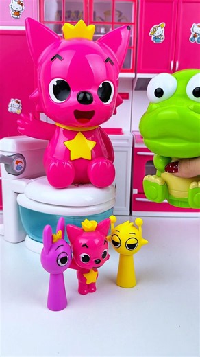 ASMR Unboxing Pororo & Pinkfong Bath Toy Set |Satisfying Toy Play with Subi Toys #shorts