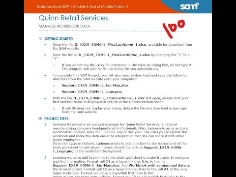 Illustrated Excel 2019 | Module 6: End of Module Project 1