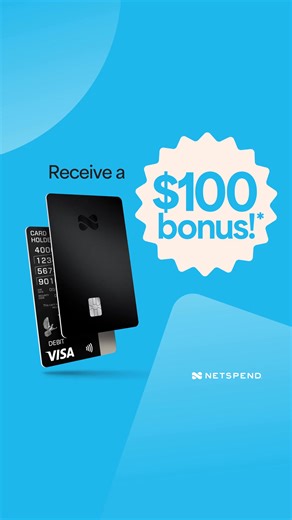 How does an extra $100 sound? Qualify for this limited time bonus when you direct deposit $400 into your Netspend® Debit Account within 60 days. Deposit Account opening is subject to registration and ID verification. Terms and costs apply. Deposit Account is established by Pathward®, N.A., Member FDIC | Netspend