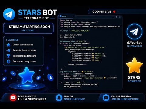 Telegram Stars Bot Full Coding | Step by Step Tutorial
