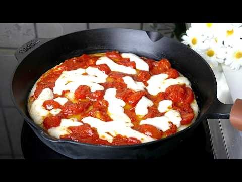 No Oven Needed Pizza🔥No Knead Pizza-Liquid Dough!