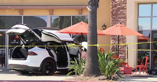 Woman killed, 5 others hurt after Tesla slams into cafe patio in Simi Valley
