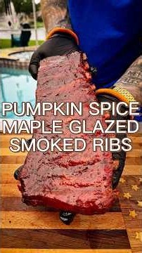 Pumpkin Spice Maple Glazed Ribs 🎃 #smokedribs #bbqribs #bbq #pelletgrill